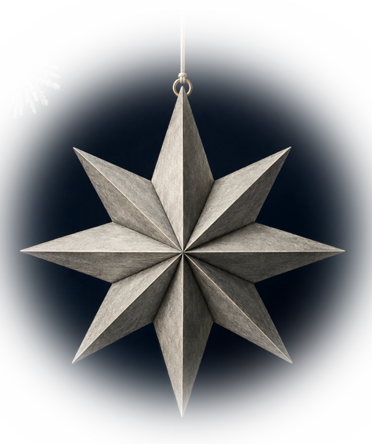 Silver hanging star ornament