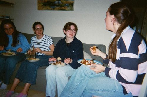 Community group sharing a meal