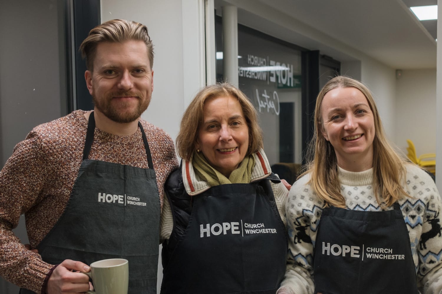 Volunteers in Hope aprons at Hope Street Café