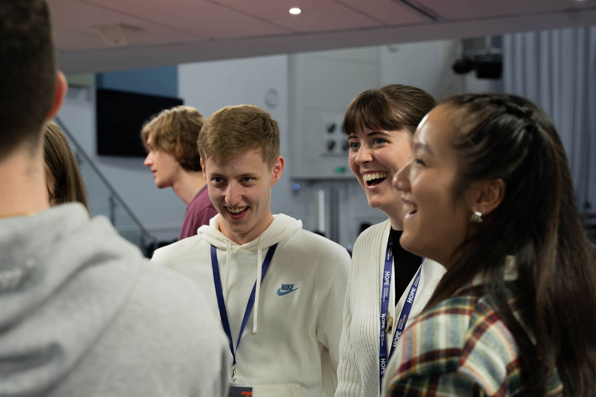 Students laughing together at Hope