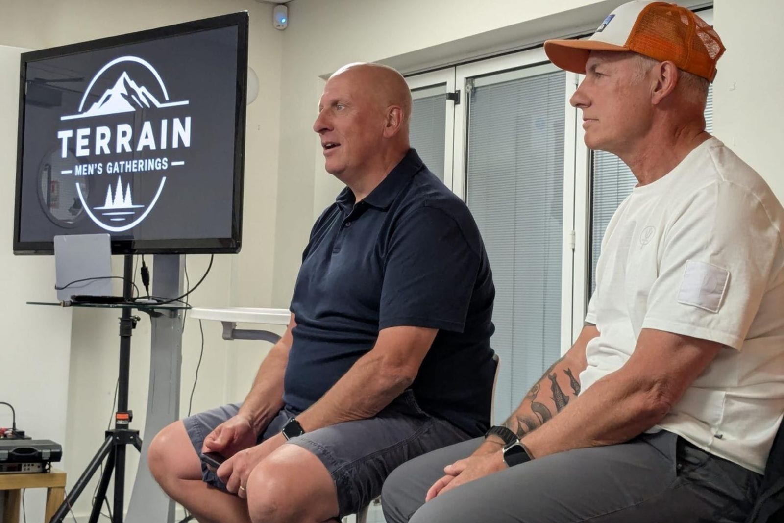 Two men at a Terrain gathering for men